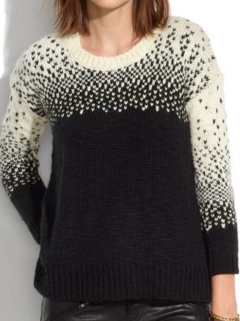 Madewell Driftstitch Sweater - Black & Cream